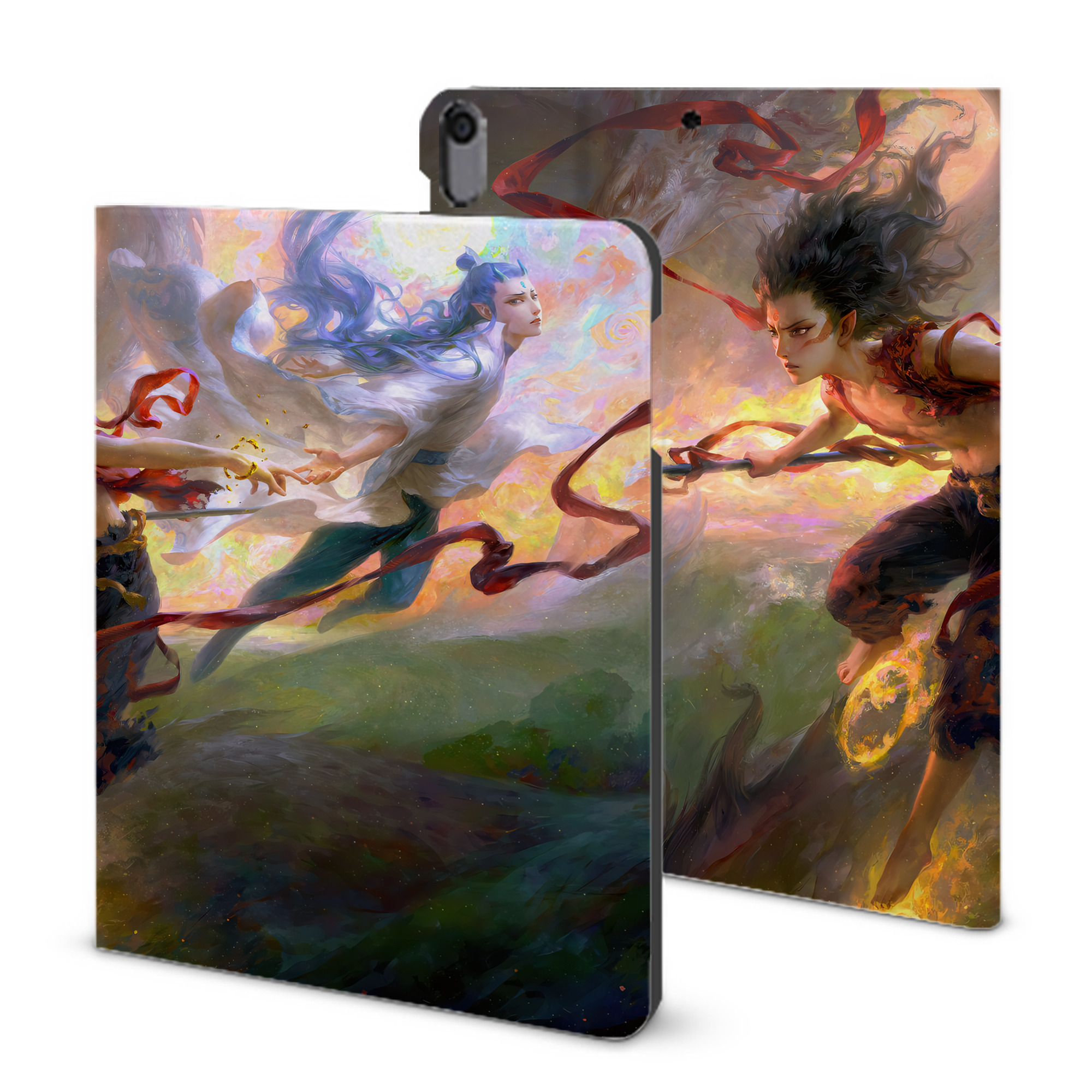 （画像用） Ne Zha 2 ナタ 魔童の大暴れ IPad ケース ブック型 PUレザー TPU 耐衝撃 軽量 薄型 ペン収納なし 全面保護 IPad 各モデル対応